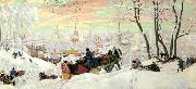 Boris Kustodiev Maslenitsa Tuesday oil on canvas